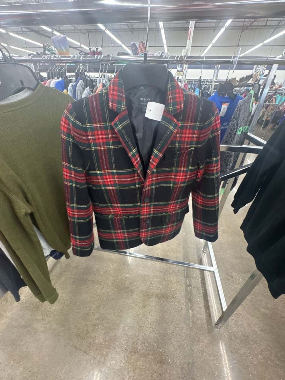 crewcuts Thompson Blazer Size 10 Red Black Green Plaid Wool